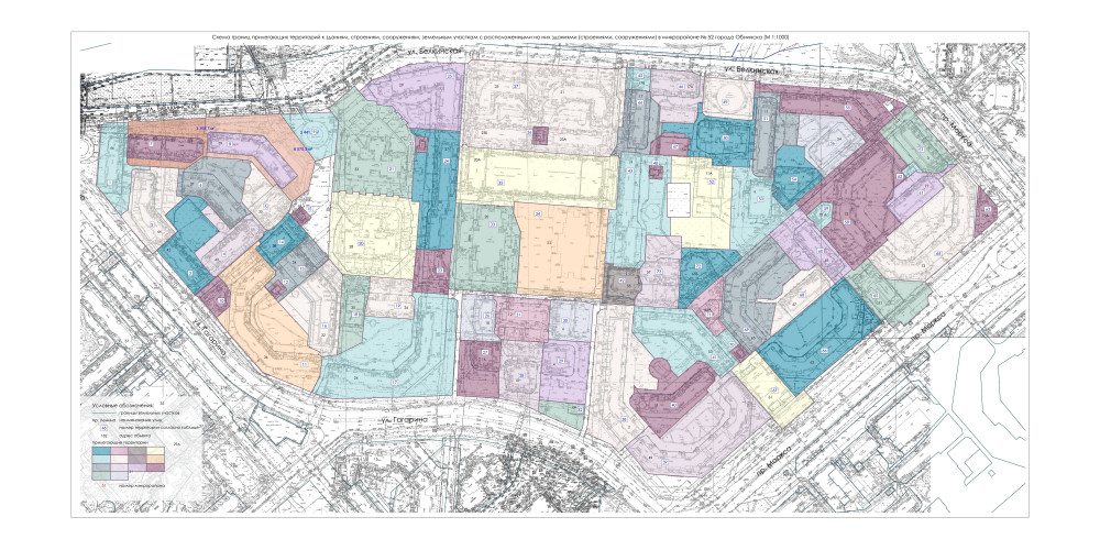 Схемы границ прилегающих территорий к зданиям, строениям, сооружениям, земельным участкам с расположенными на них зданиями (строениями, сооружениями) города Обнинска №1
